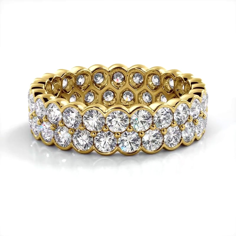 2.26 ct. Round Diamond Double Row Wedding Band-VIRABYANI